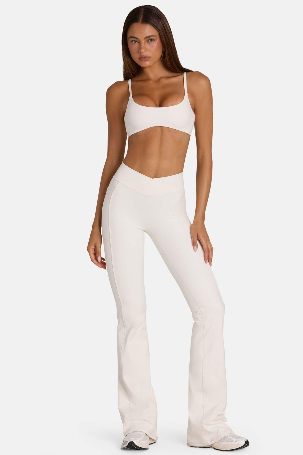Soft Active V-waist Flared Leggings In Coconut