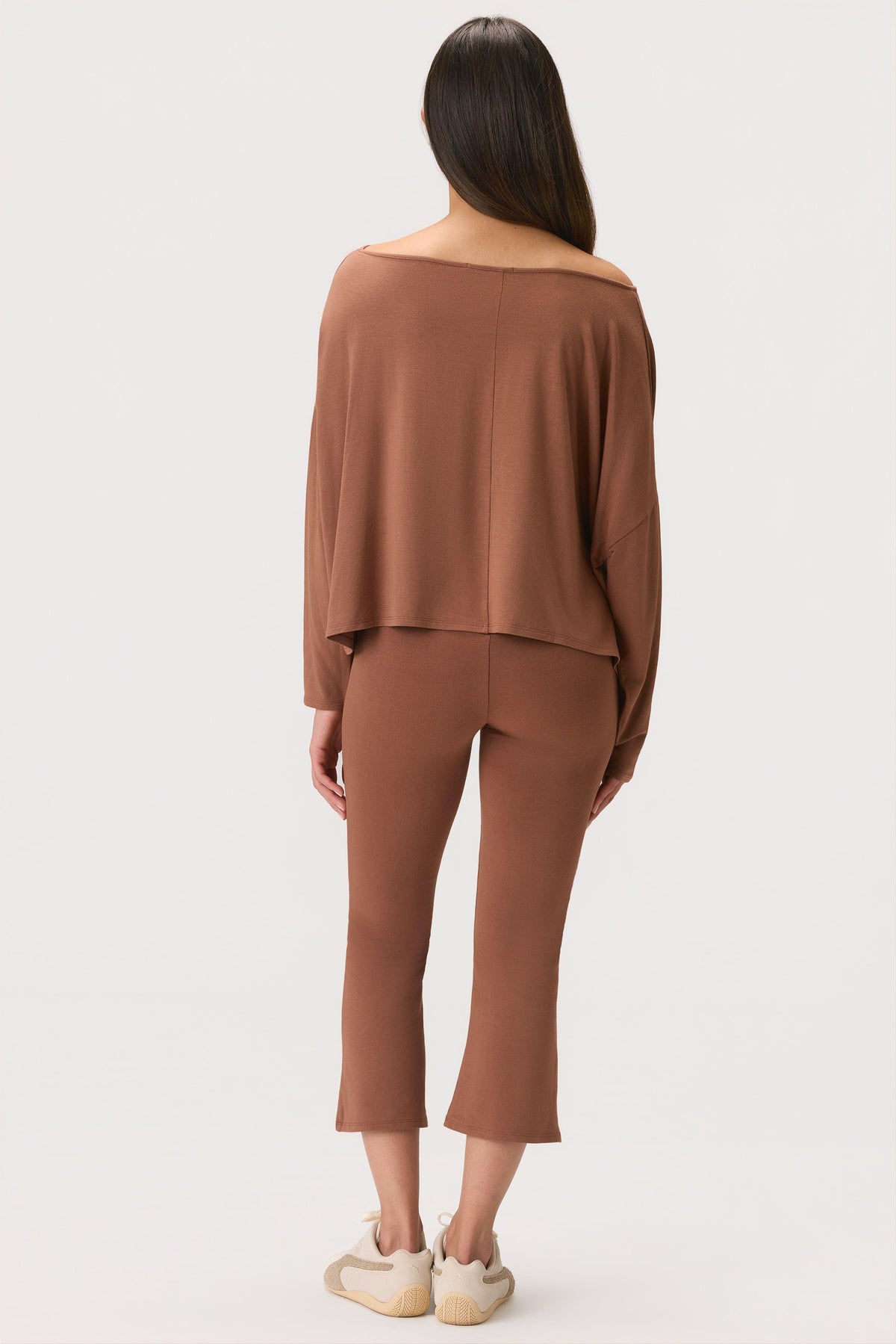 Buttercloud™ Slouchy Off-shoulder Top In Cocoa
