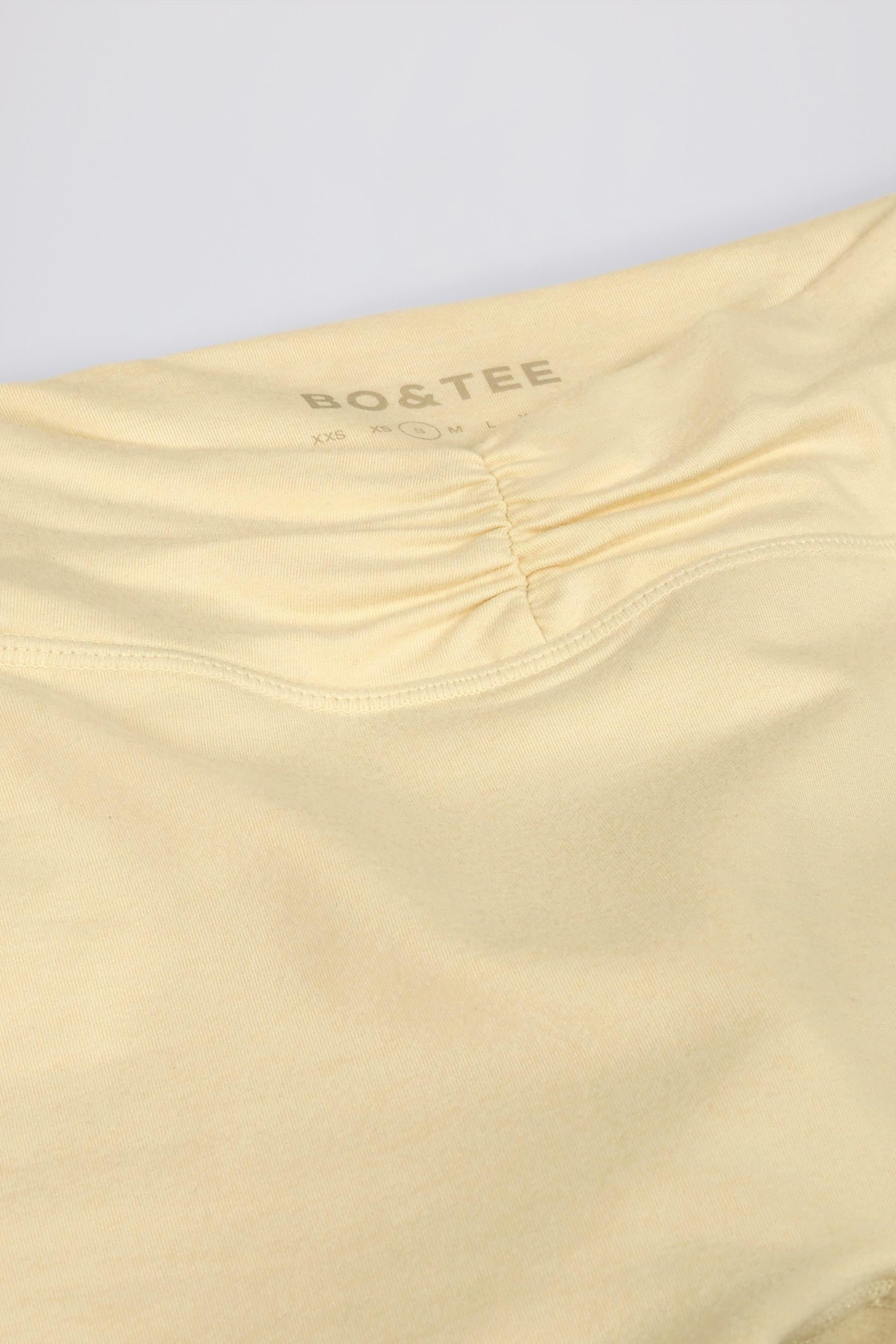 Ruched Mini Shorts In Lemon Marl