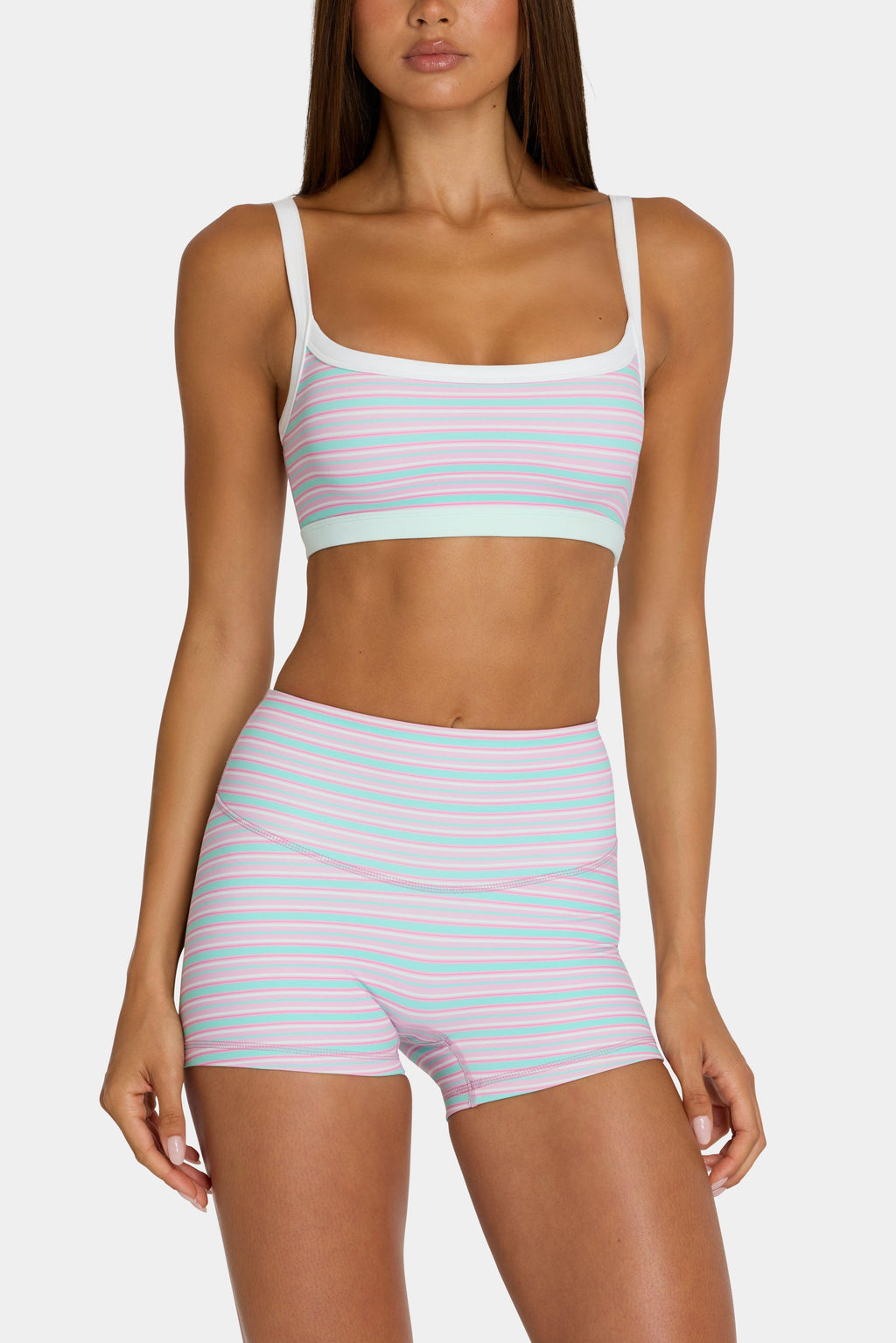 Soft Active Reversible Sports Bra In Multi Stripe