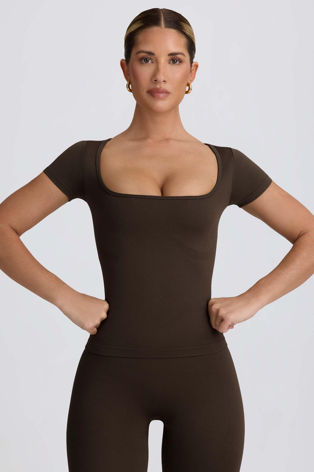 Super Sculpt Seamless T-shirt In Brown