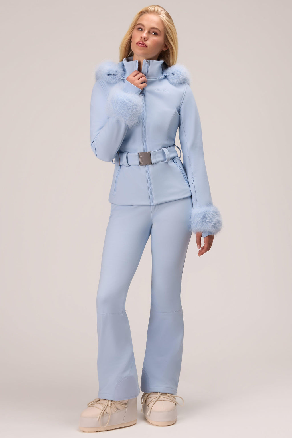 Water Resistant Soft Shell Ski Jacket In Powder Blue