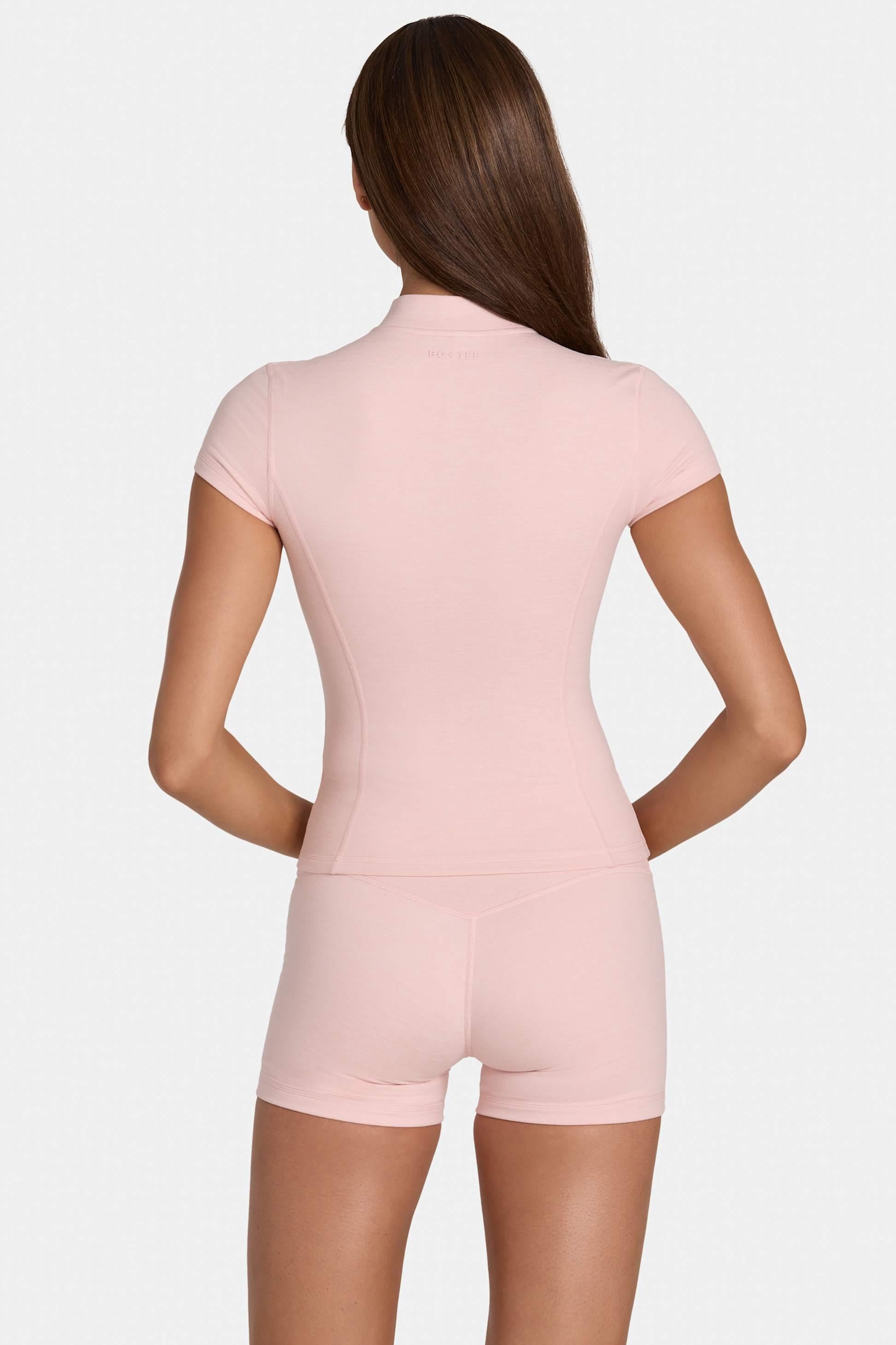 Soft Active Zip-up Top In Blush Marl