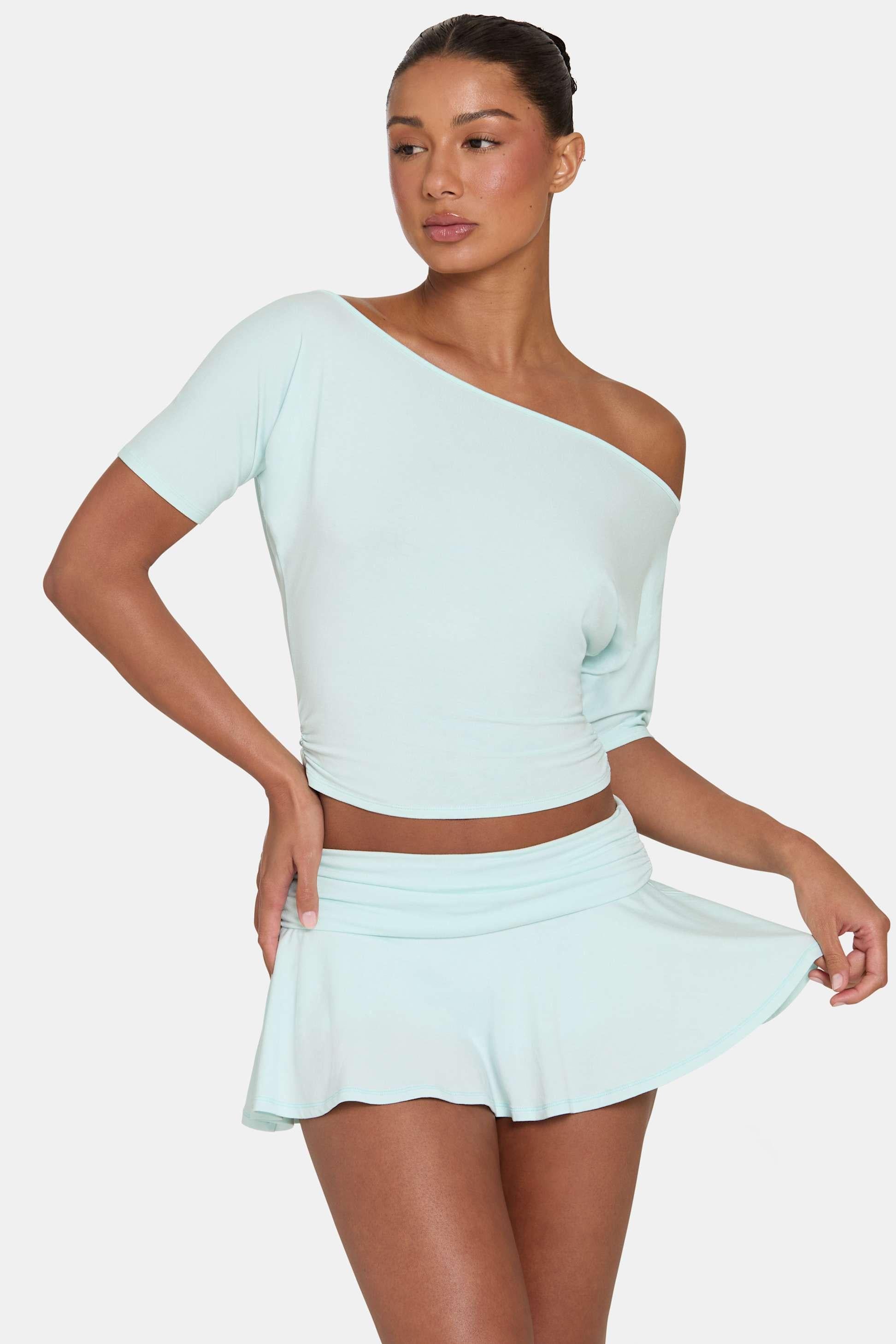Buttercloud™ Slouchy Off-shoulder Top In Peppermint