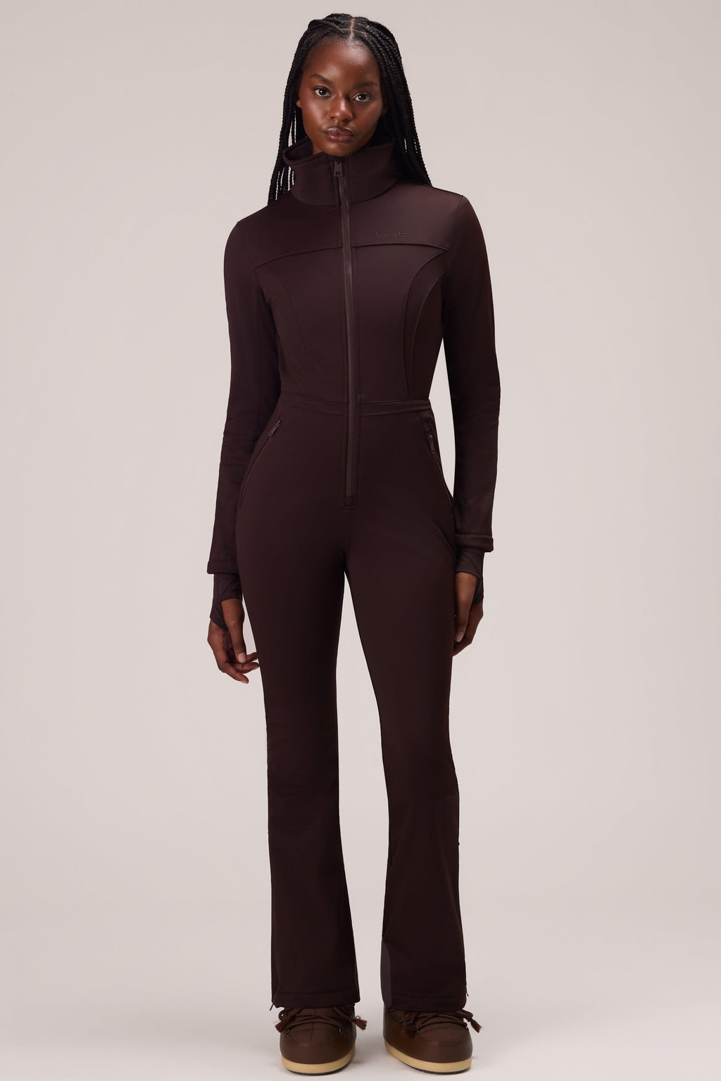 Faux Fur Ski Suit In Hot Cocoa