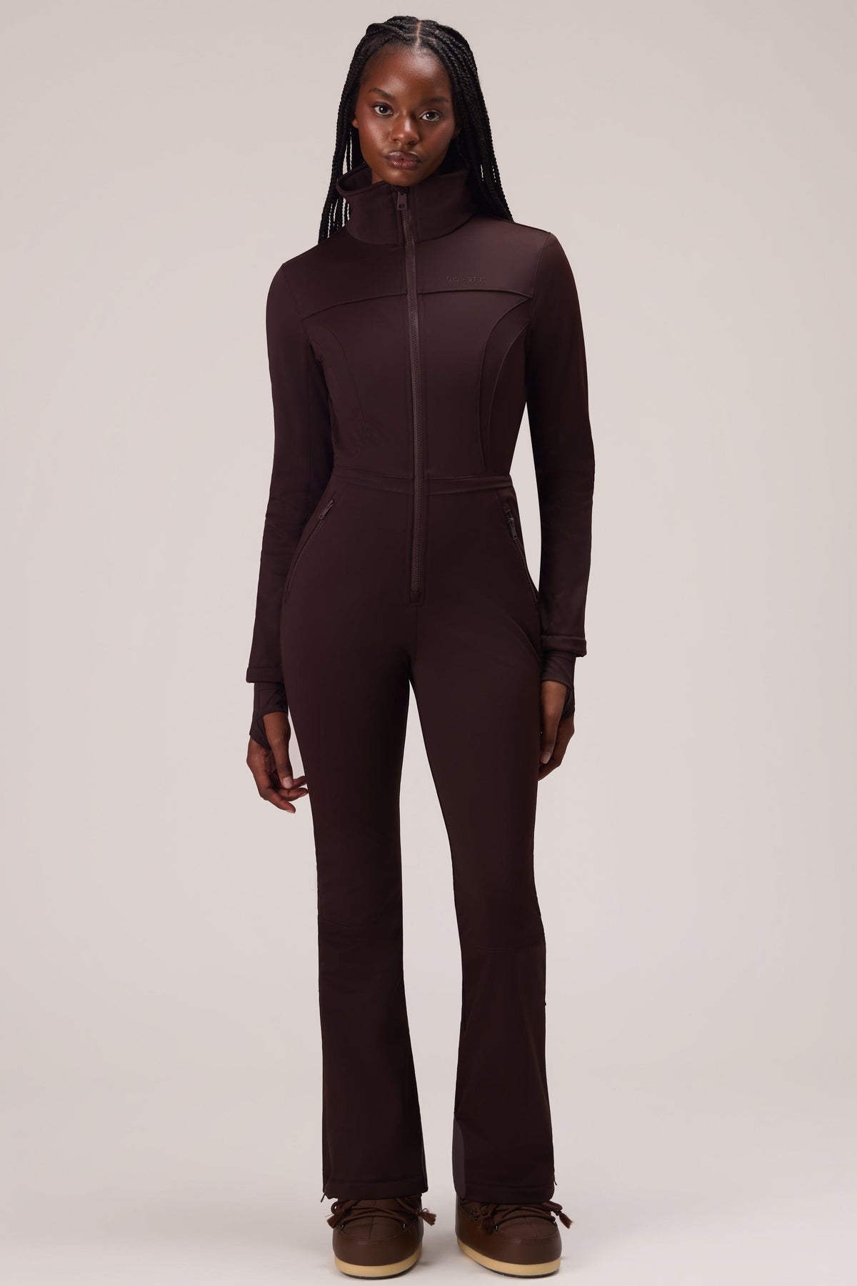 Faux Fur Ski Suit In Hot Cocoa