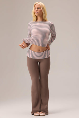 Plush Jersey Wide-leg Trousers In Chestnut