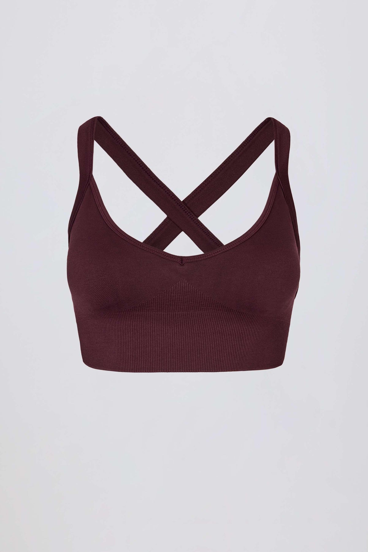 Super Sculpt Seamless Crossback Sports Bra In Burgundy