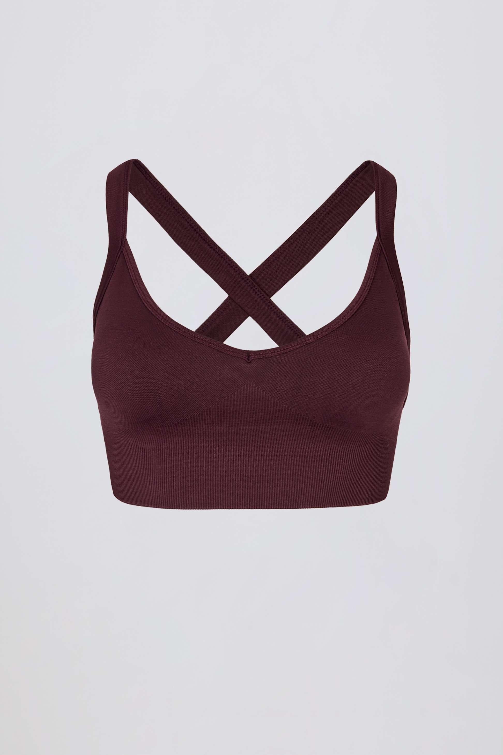 Super Sculpt Seamless Crossback Sports Bra In Burgundy