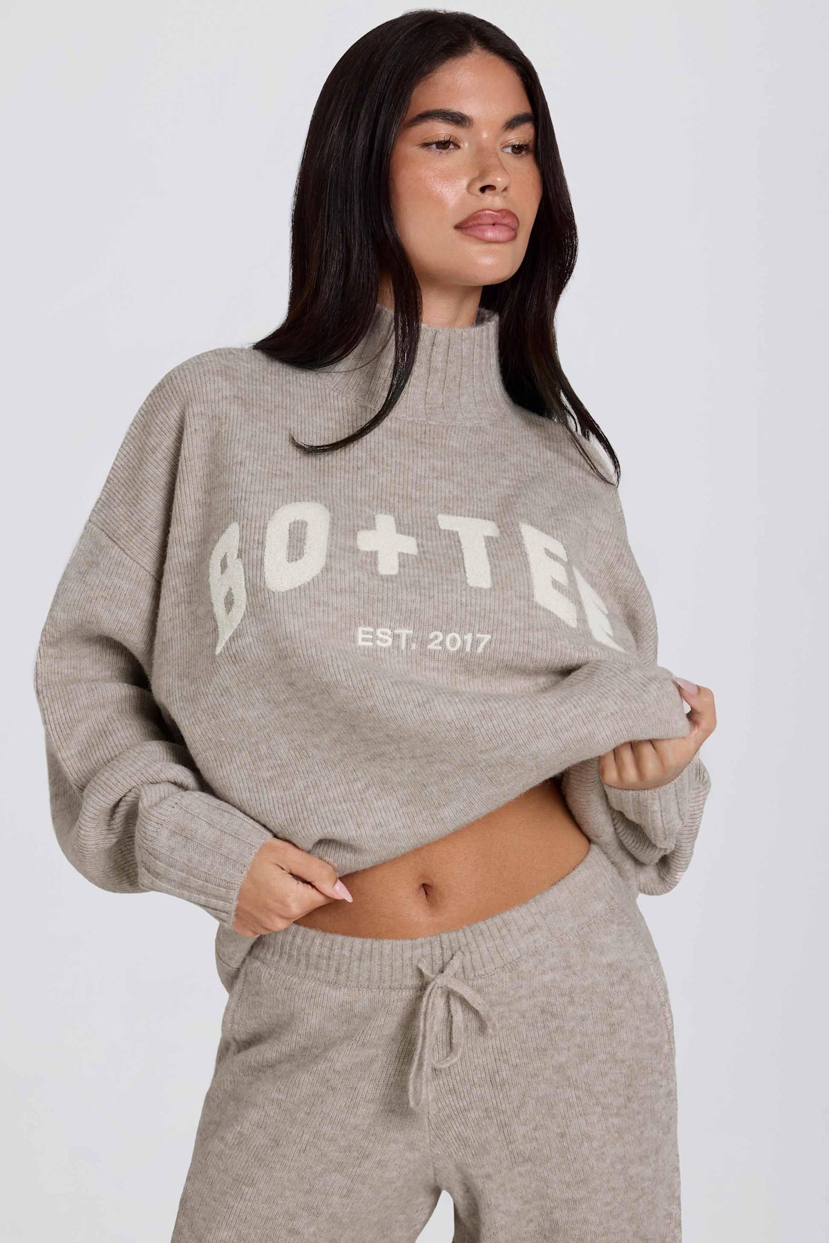 Soft Knit Oversized Jumper In Oatmeal
