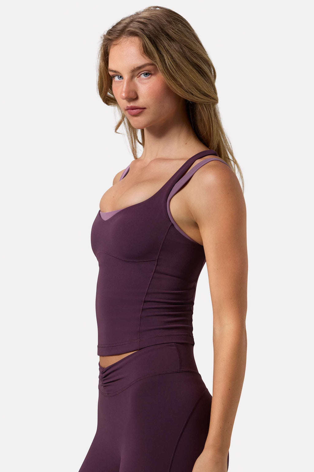 Soft Active Sweetheart-neck Tank Top In Plum