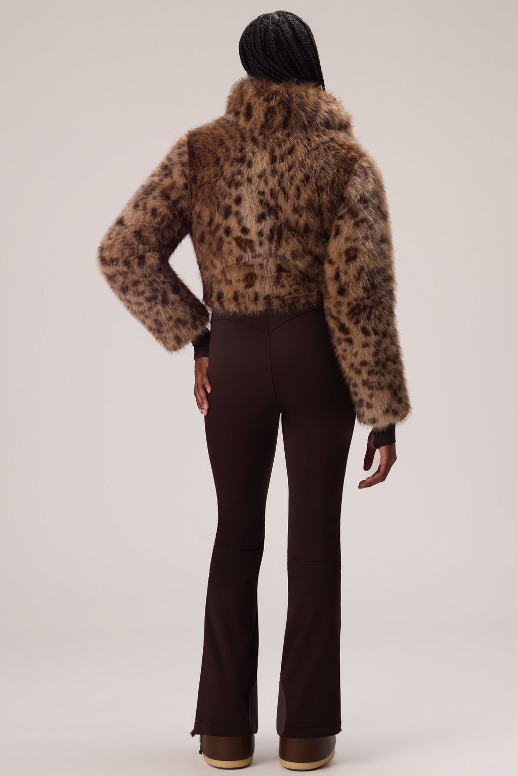 Faux Fur Ski Suit In Hot Cocoa