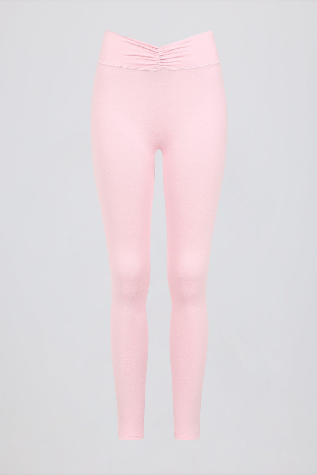 Brushed Jersey Ruched Mid-rise Leggings In Bloom