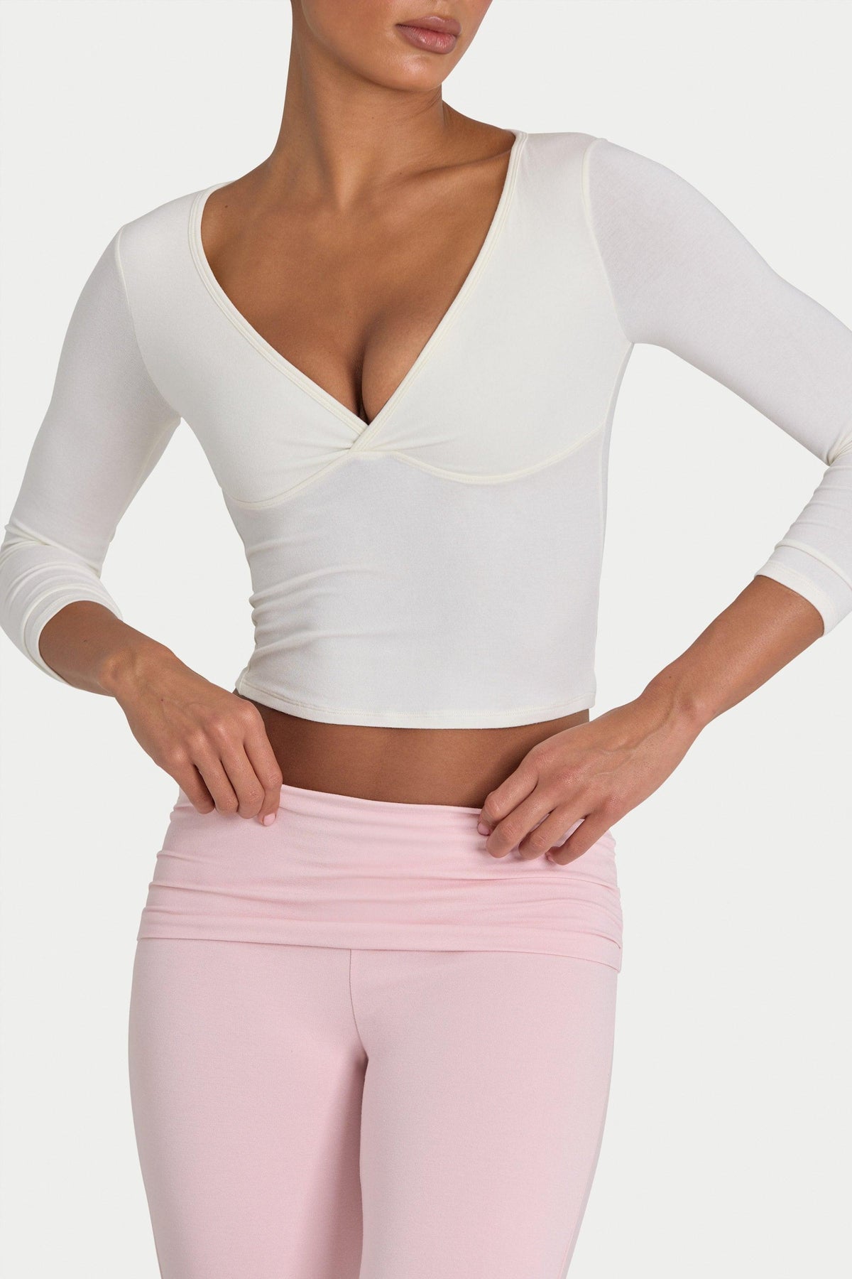 Buttercloud™ 3/4 Sleeve Top In Coconut