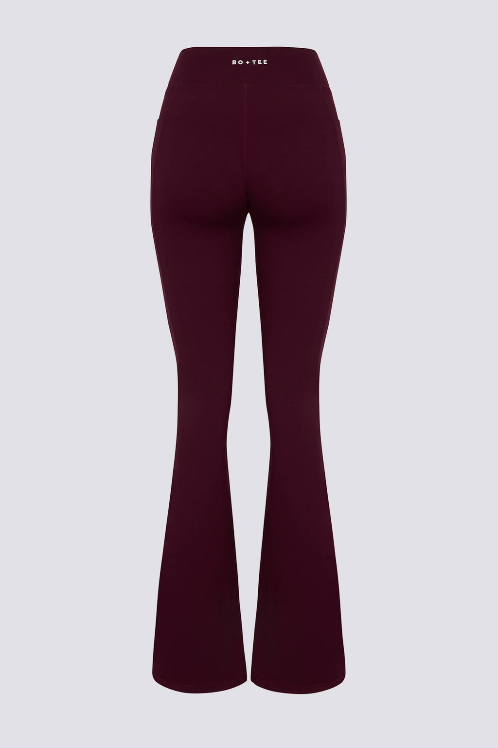 Soft Active V-waist Pocket Flared Leggings In Burgundy