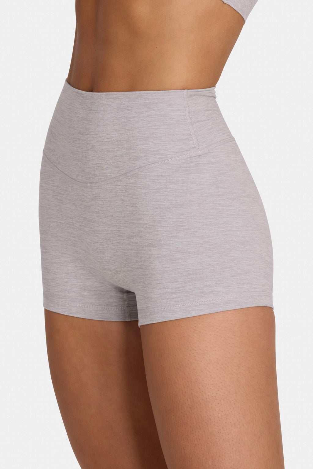 Soft Active Mini Shorts In Grey Marl