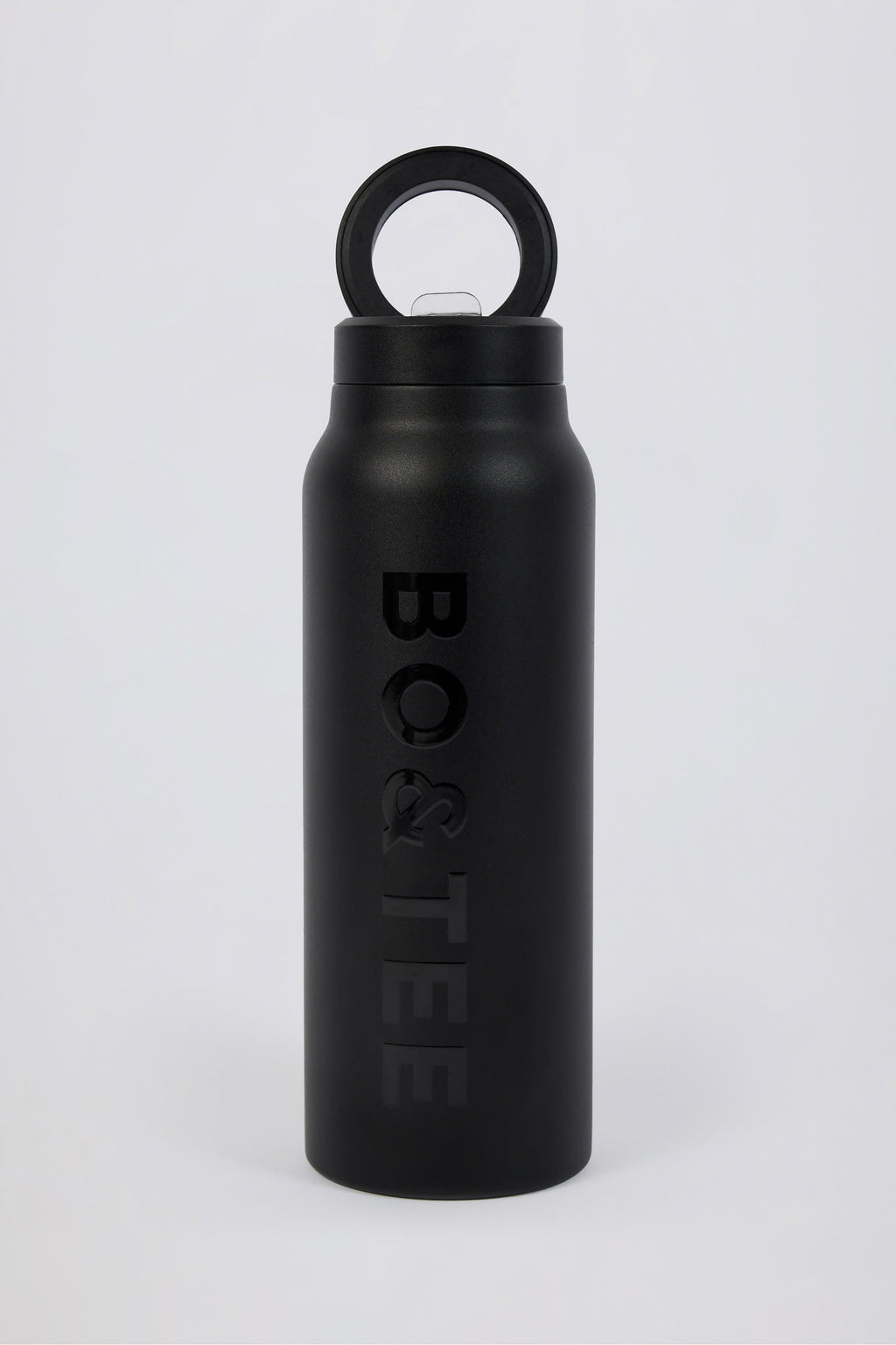 Magnetic Thermos-insulated Stainless Steel Water Bottle In Black