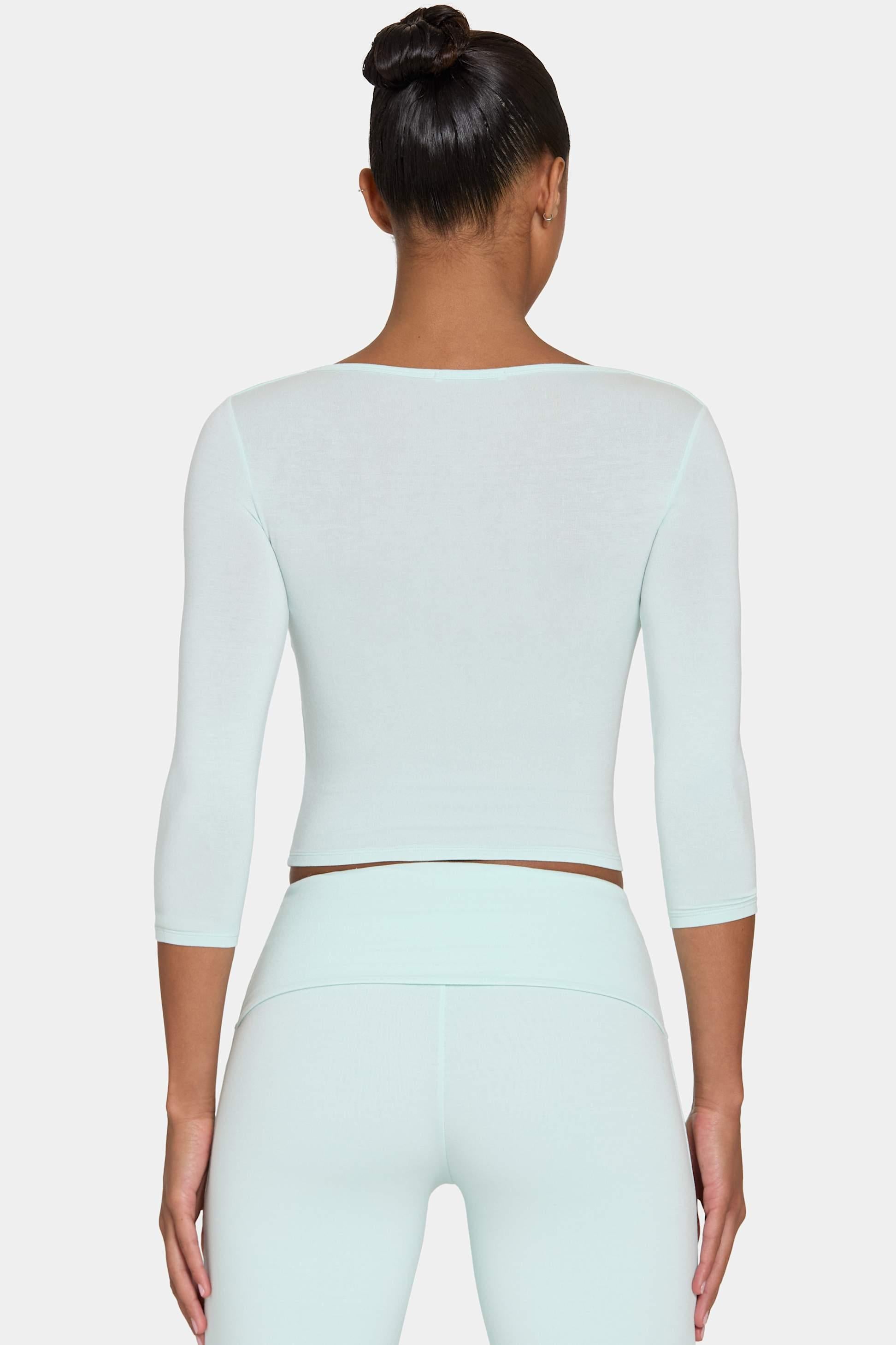 Buttercloud™ 3/4 Sleeve Top In Peppermint