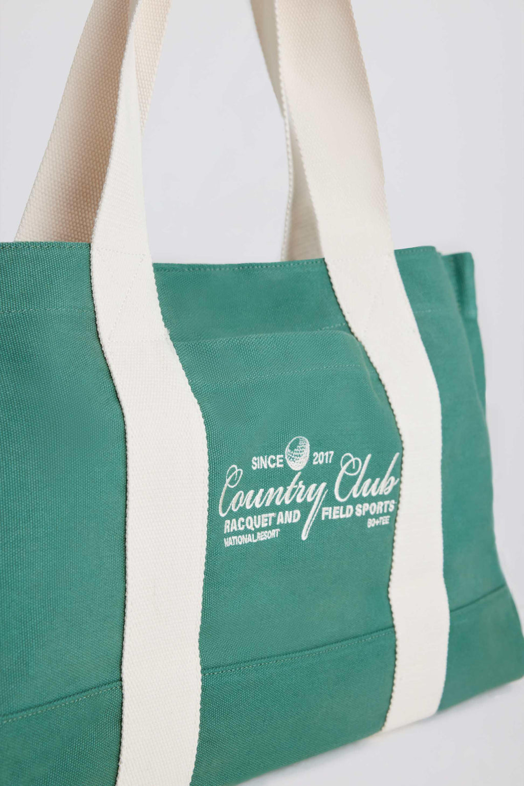 Oversized Canvas Tote Bag In Green