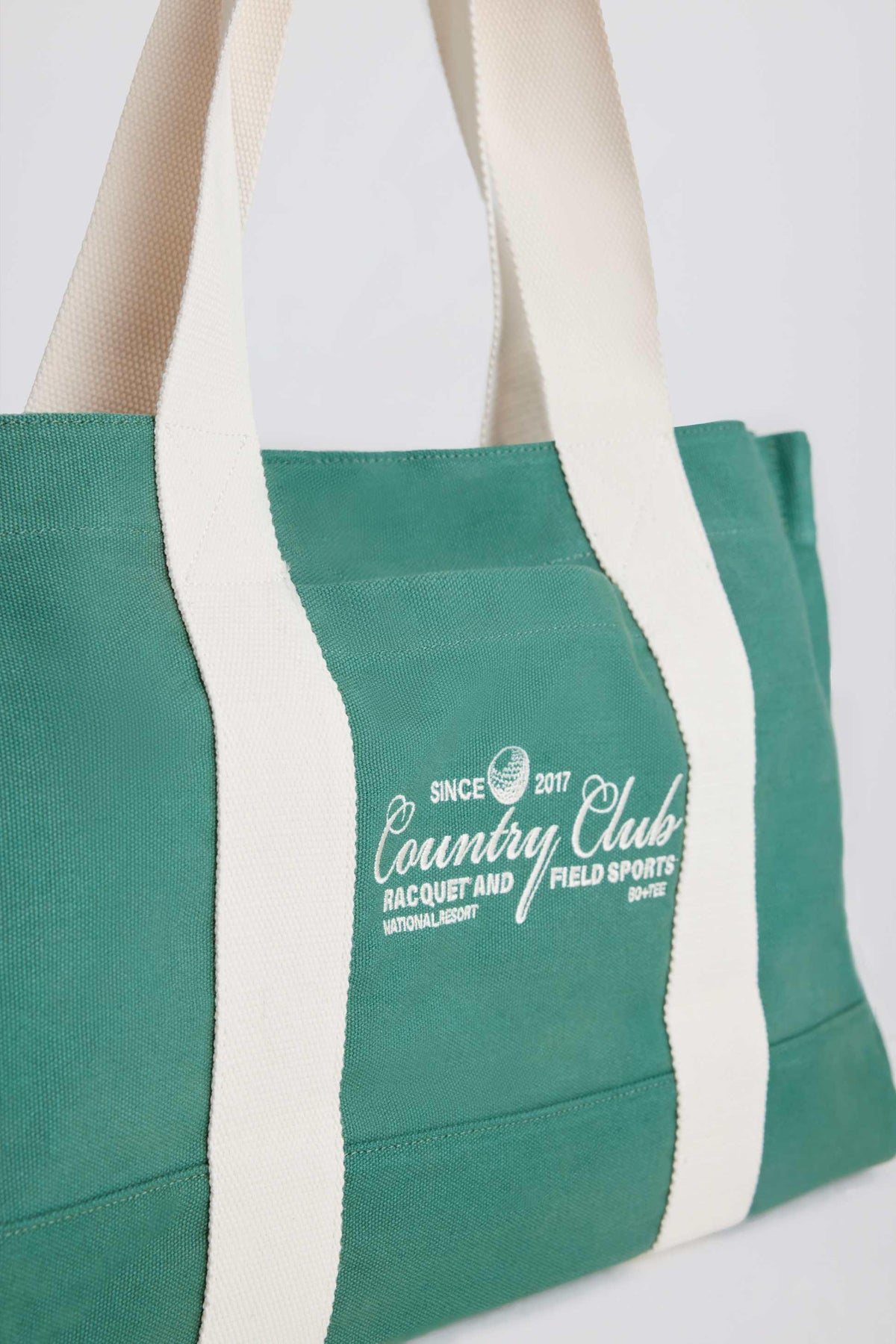 Oversized Canvas Tote Bag In Green