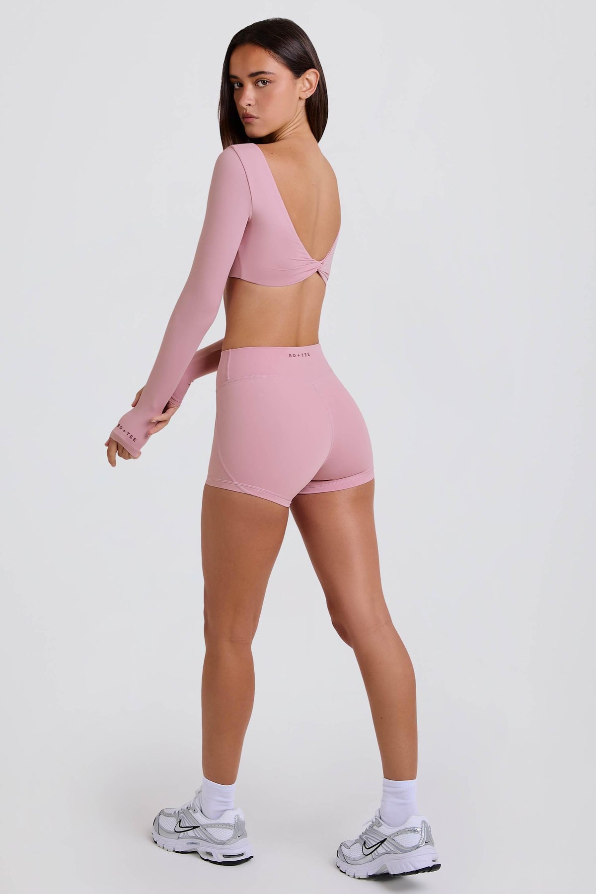 High-waist Mini Shorts In Mauve