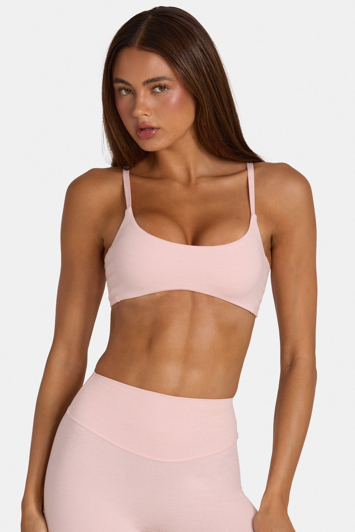 Soft Active Low-impact Sports Bra In Blush Marl