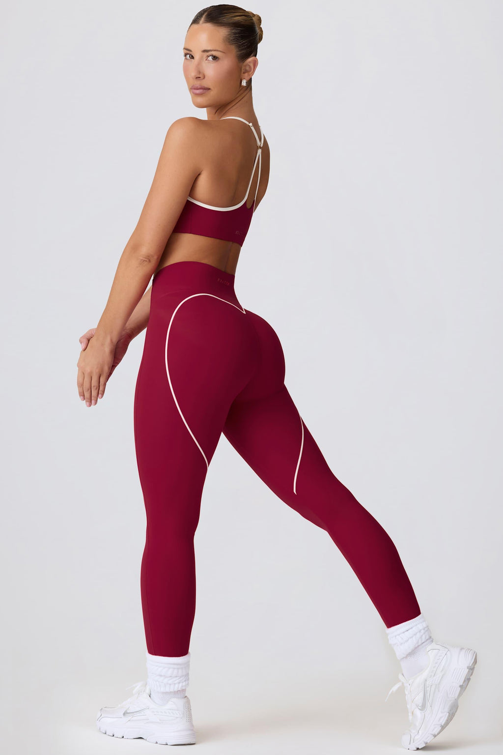 Soft Active Mid-rise Leggings In Cherry
