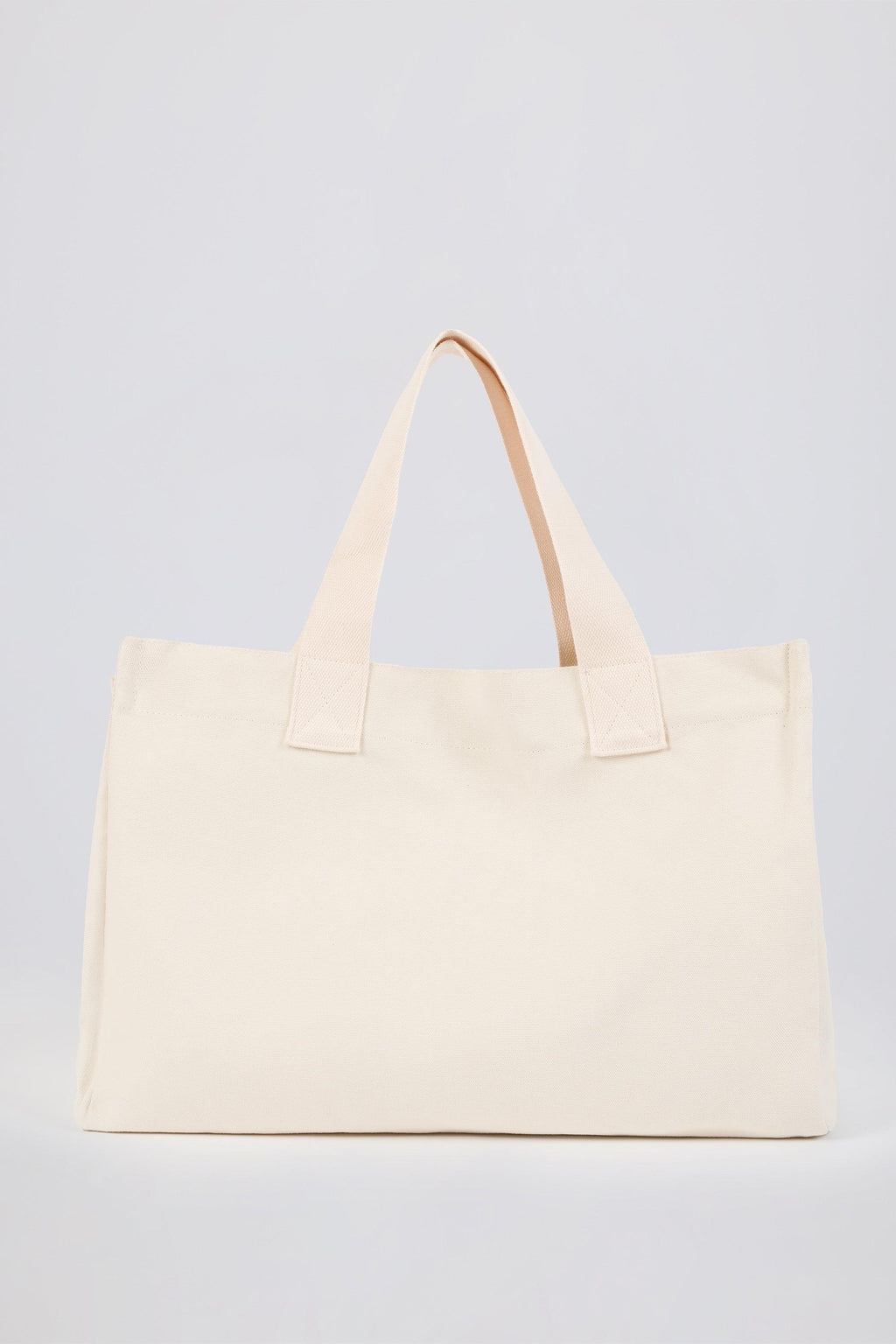 Oversized Canvas Tote Bag In Egg Shell