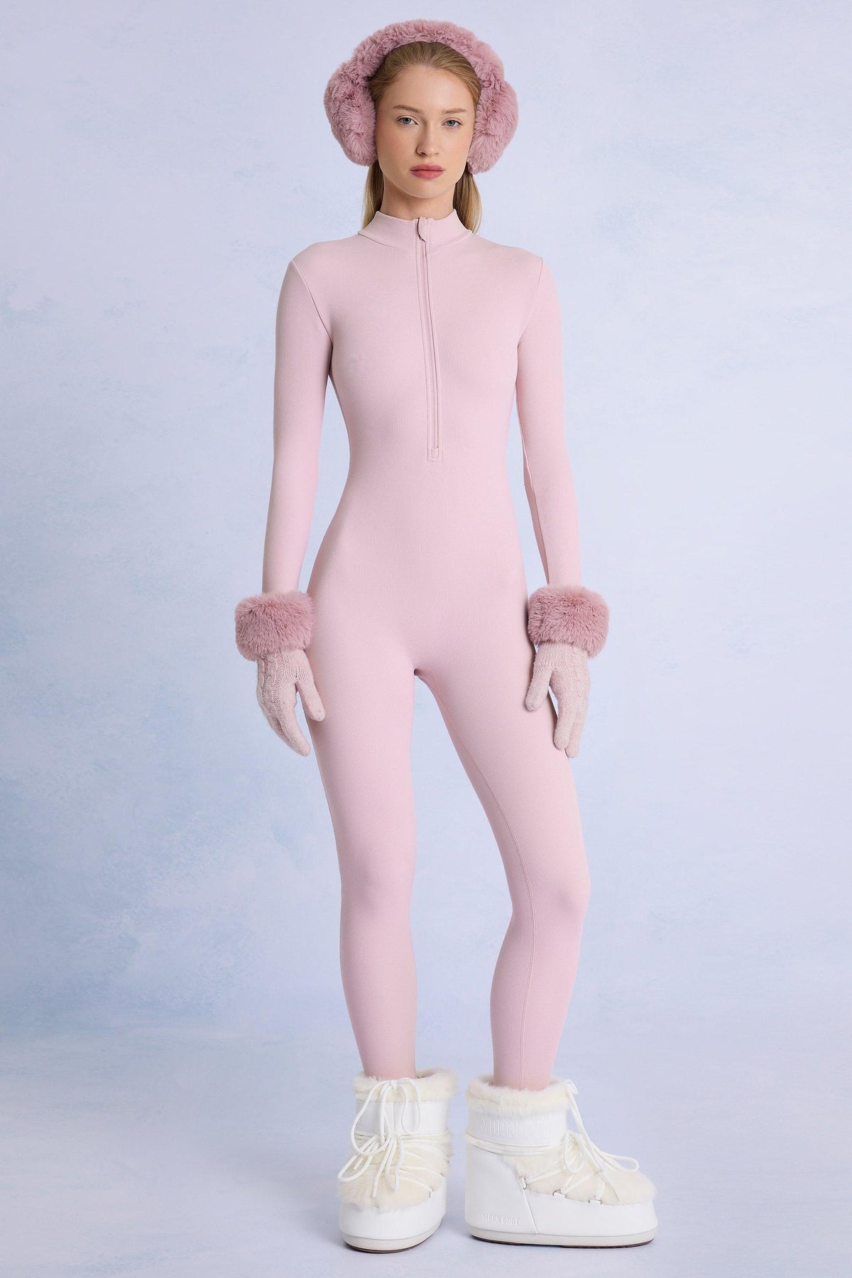 Thermal Base-layer Jumpsuit In Powder Pink