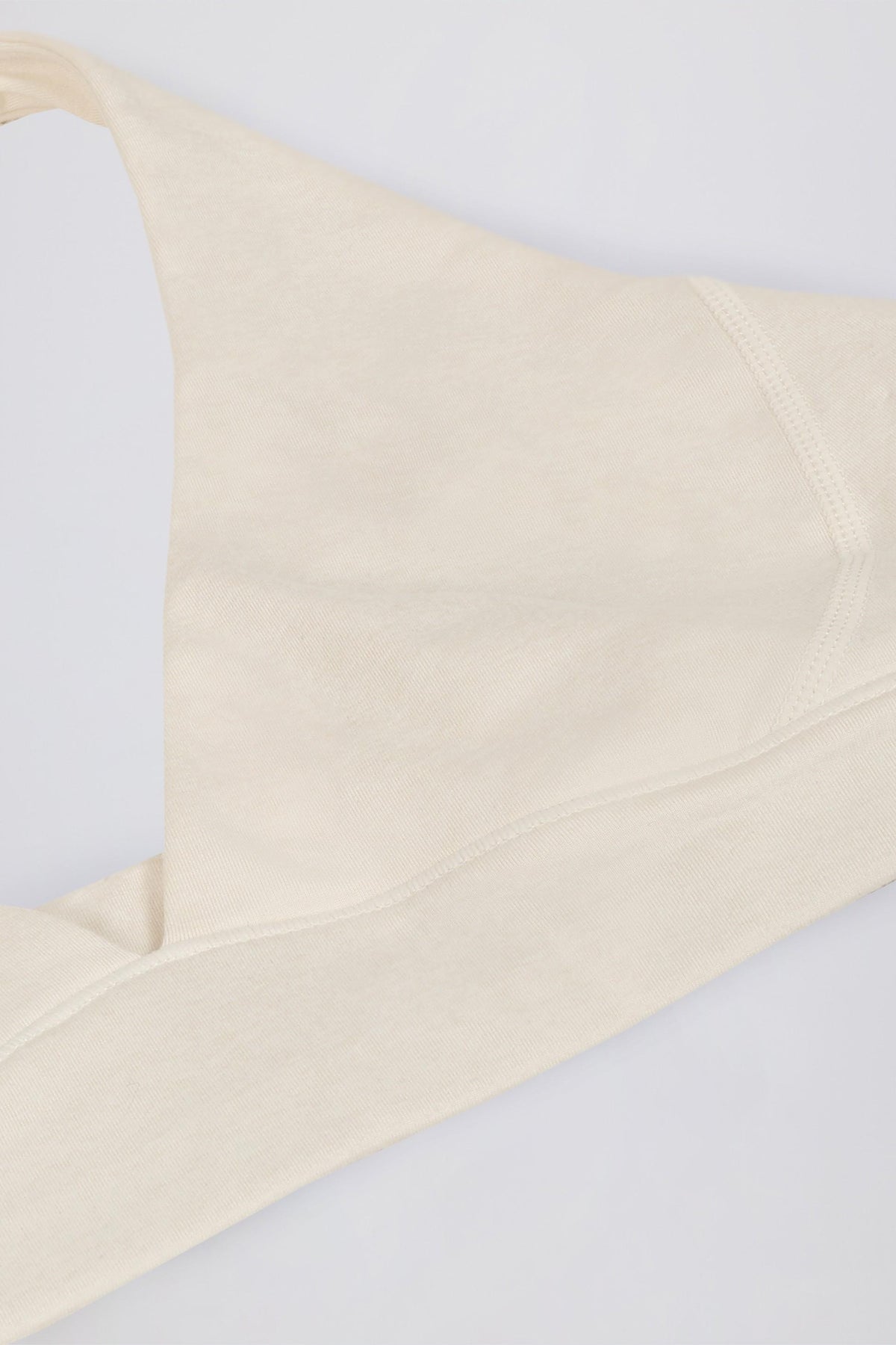 Brushed Jersey V-neck Sports Bra In Vanilla