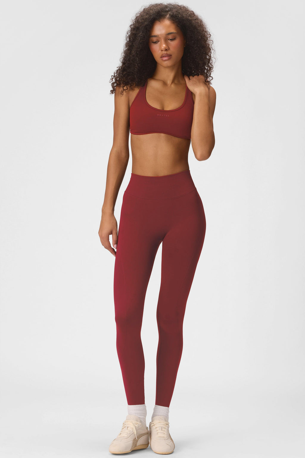 Seamless Full-length Leggings In Dark Cherry