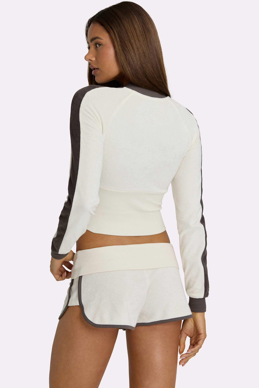 Terry Zip-up Jacket In Coconut