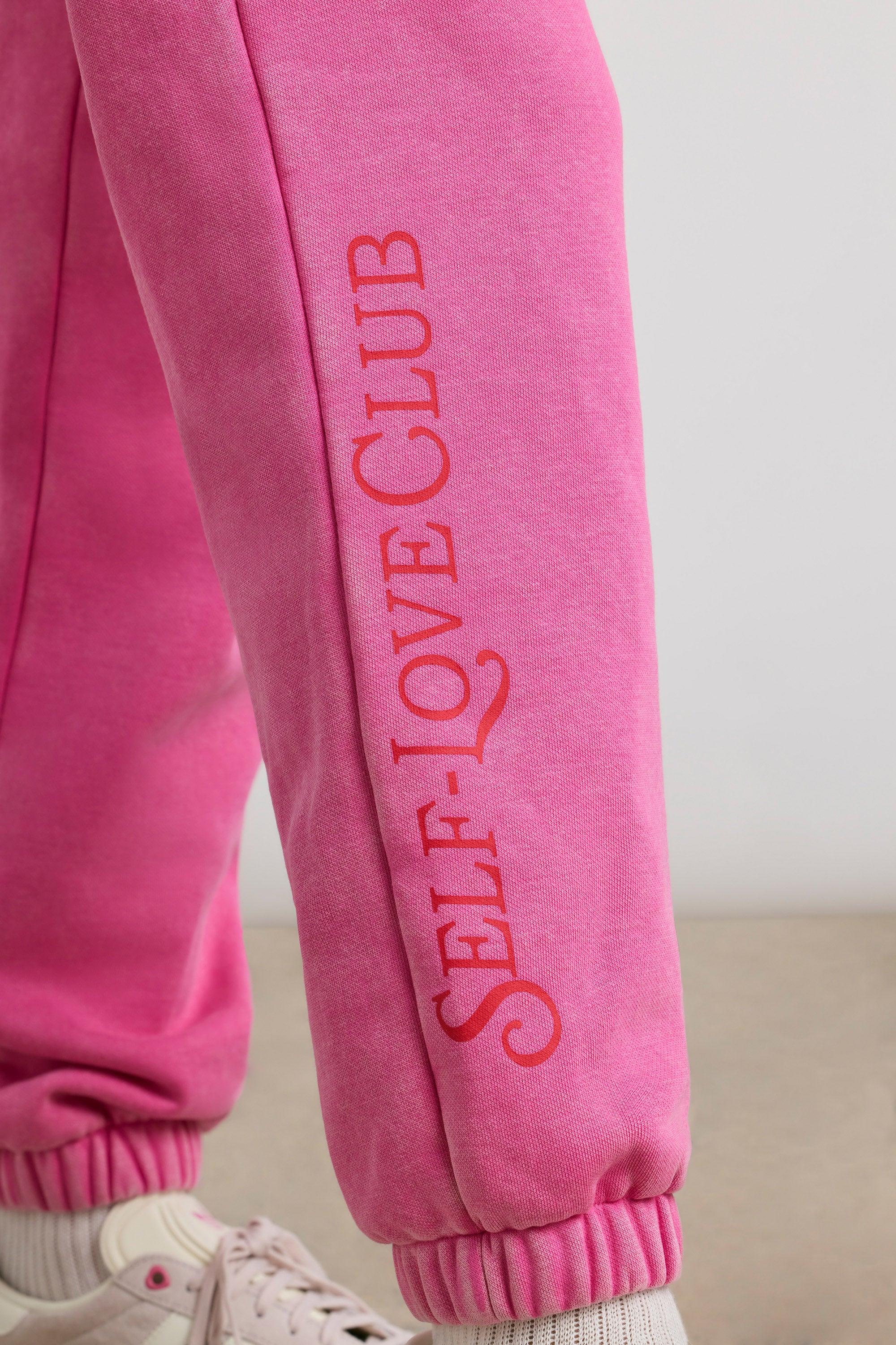 Brushed Jersey Oversized Joggers In Hot Pink
