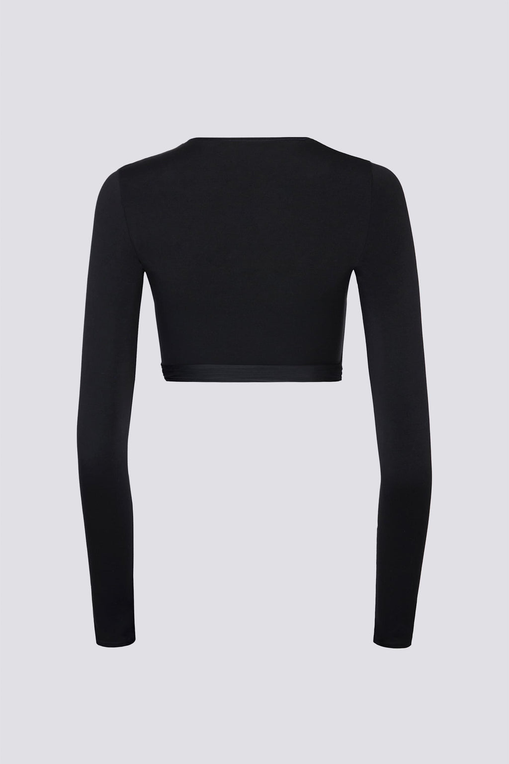 Soft Jersey Wrap Crop Top In Black