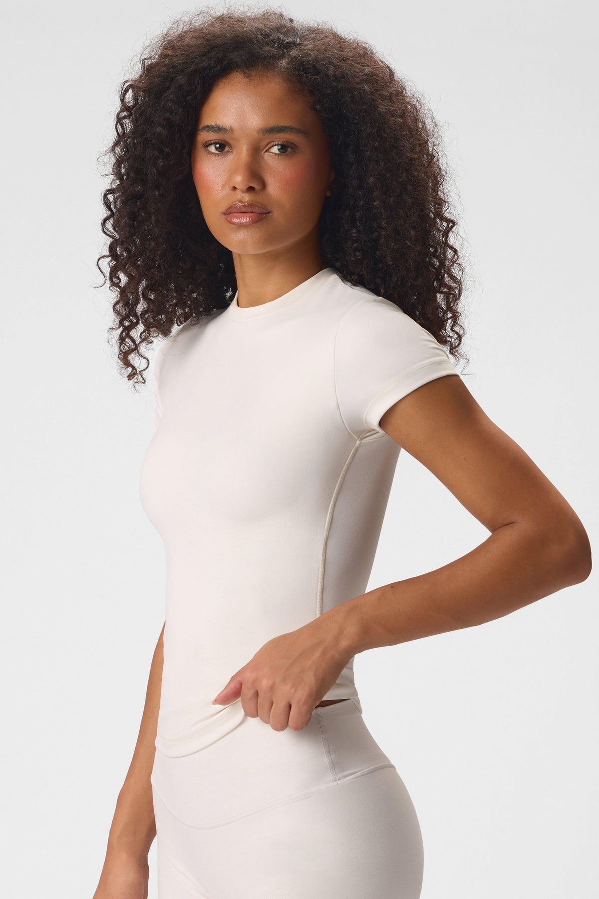 Soft Active Short Sleeve Top In Vanilla