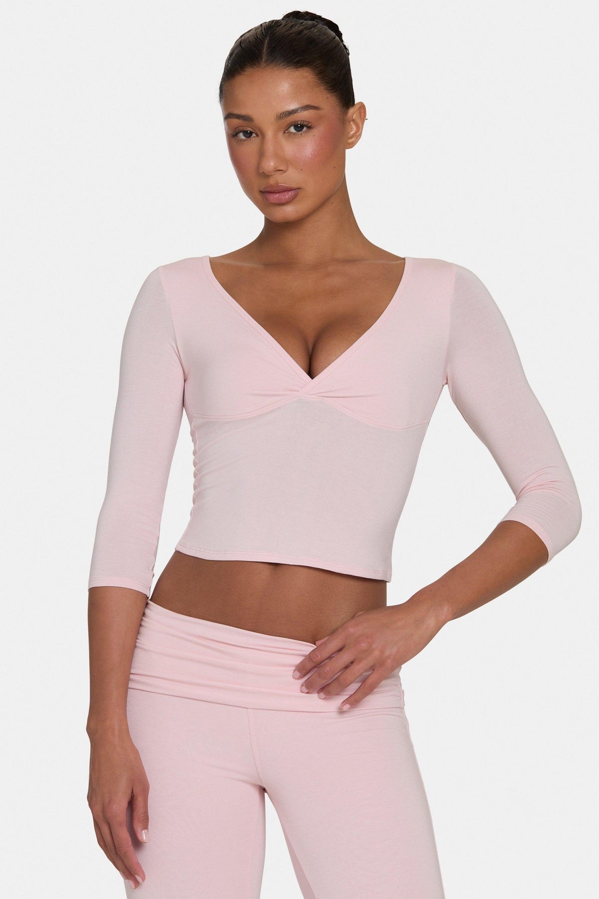 Buttercloud™ 3/4 Sleeve Top In Blush