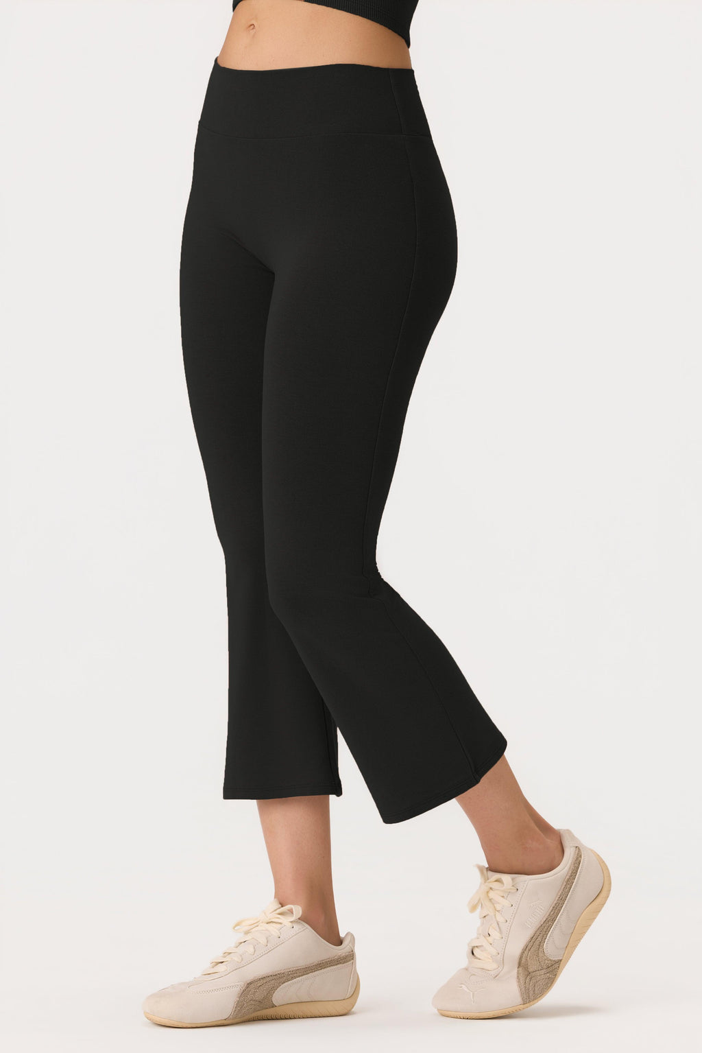 Buttercloud™ Flared Capri Leggings In Black