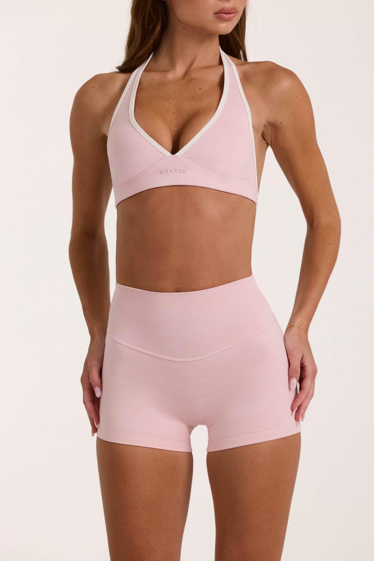 Soft Active Mini Shorts In Blush Marl