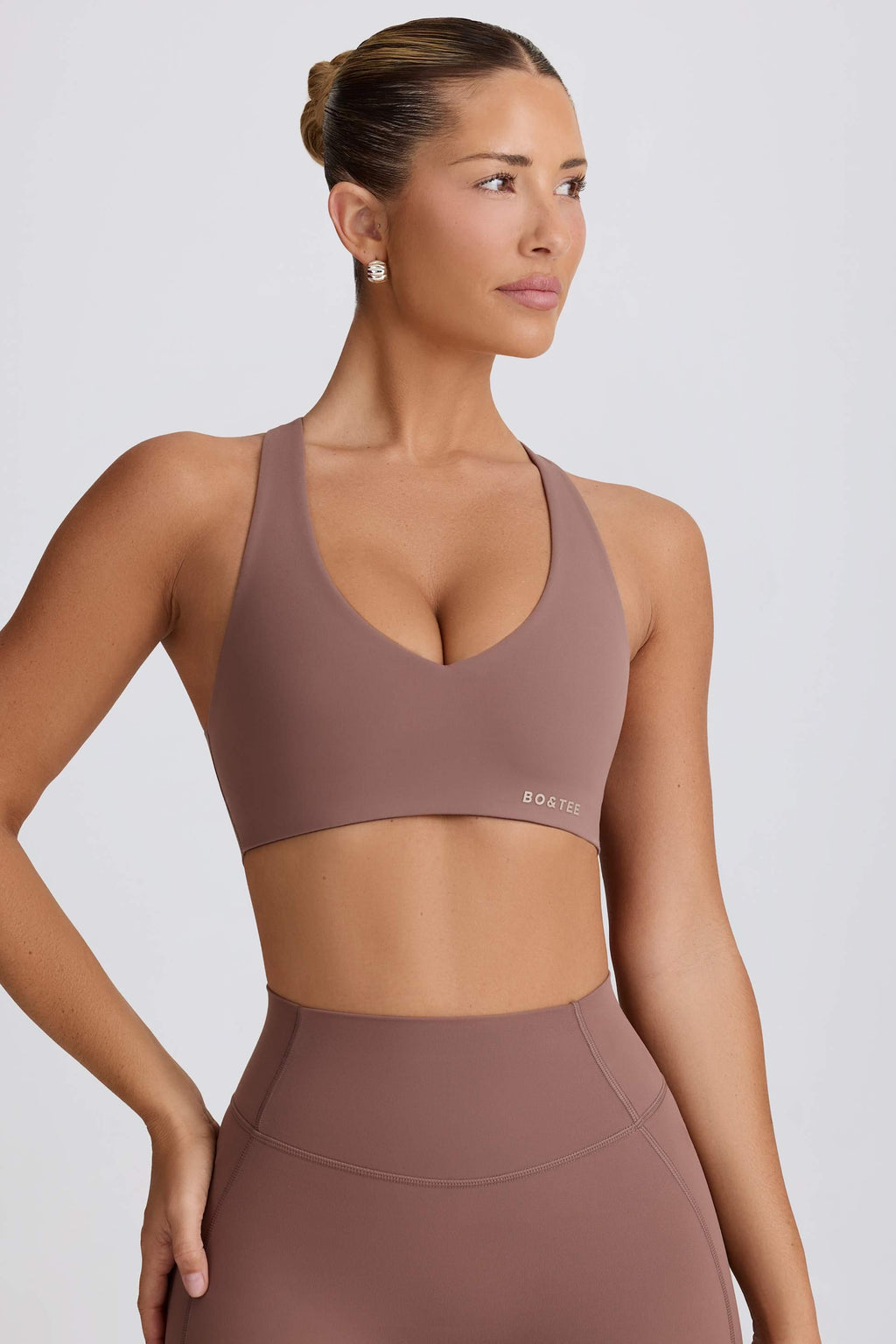 Soft Active Low-impact Sports Bra In Mocha