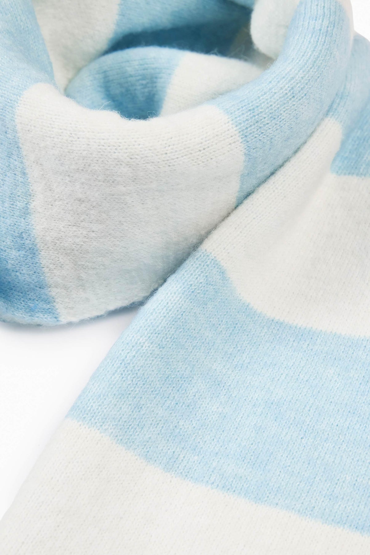 Knit Striped Scarf In Powder Blue