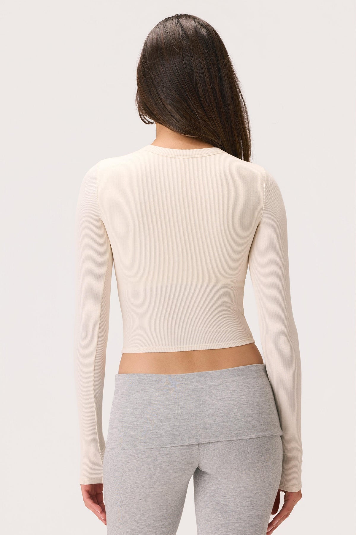Buttercloud™ Long-sleeve Crop Top In Coconut