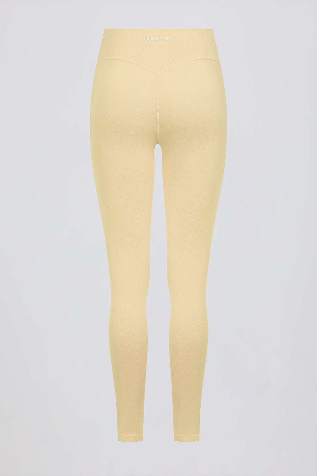 Brushed Jersey Ruched Mid-rise Leggings In Lemon Marl