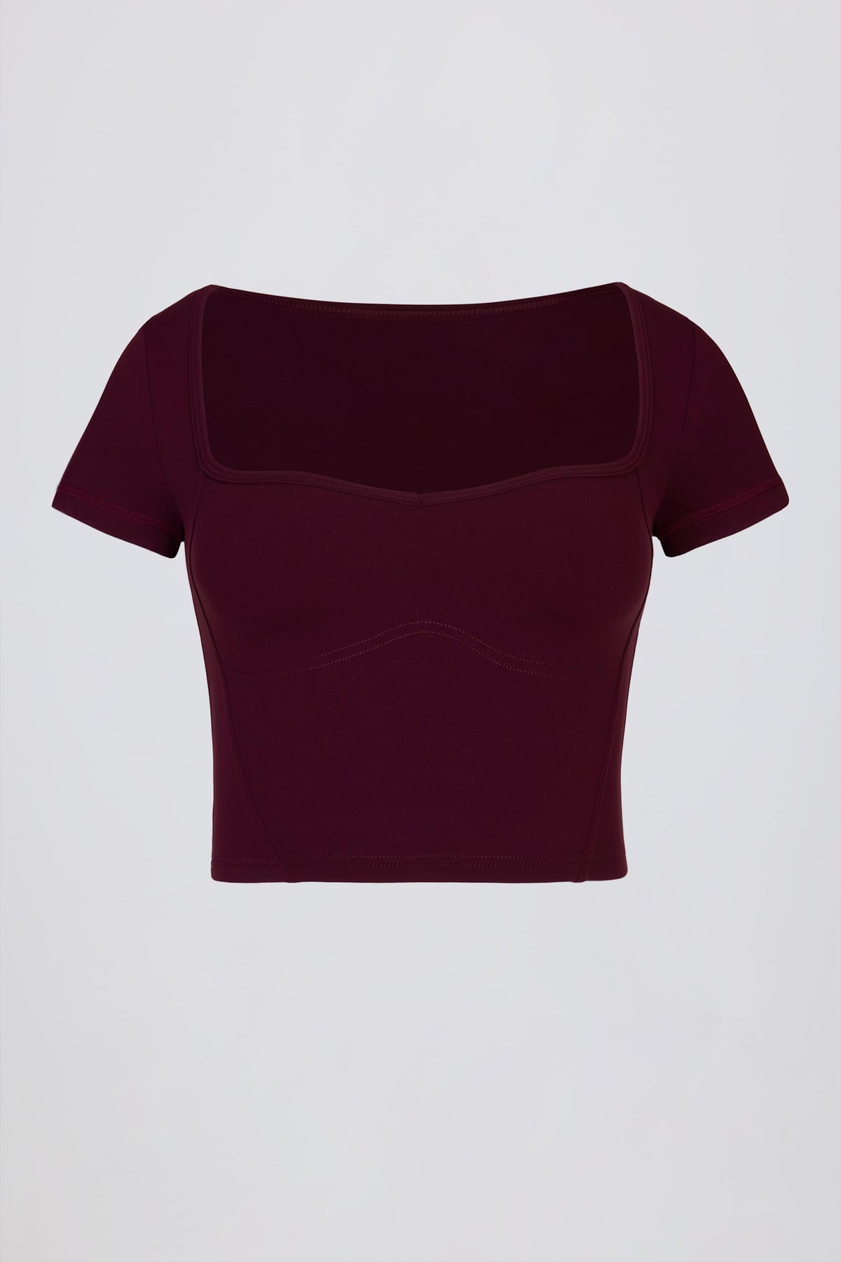 Soft Active Sweetheart-neck Crop Top In Burgundy
