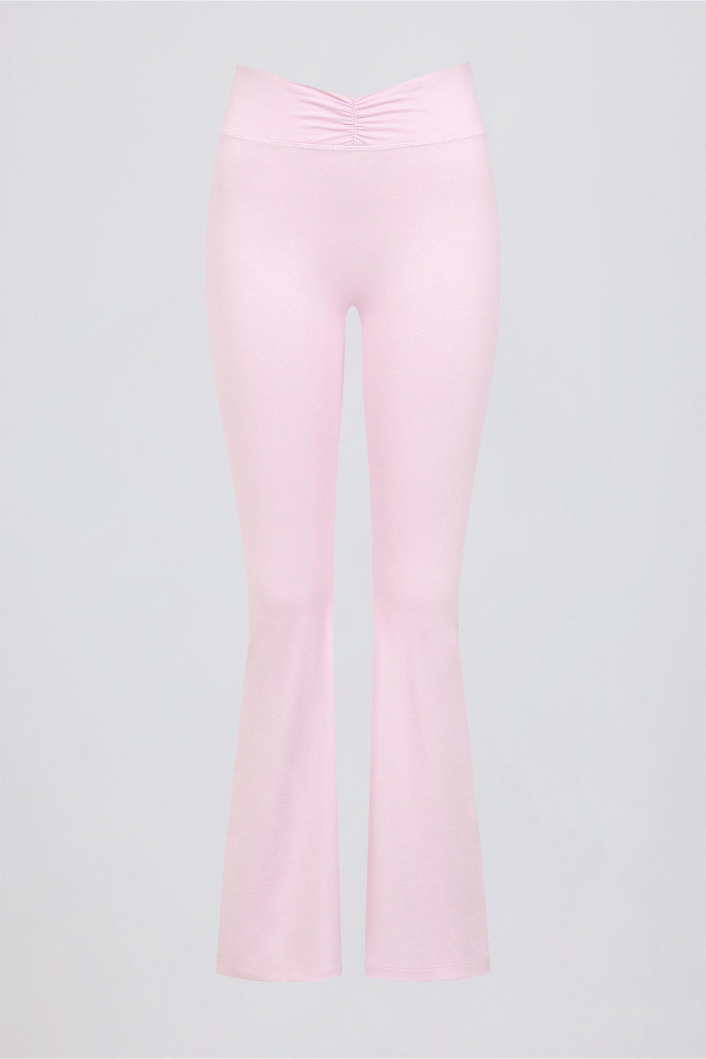 Brushed Jersey Ruched Flared Trousers In Bloom
