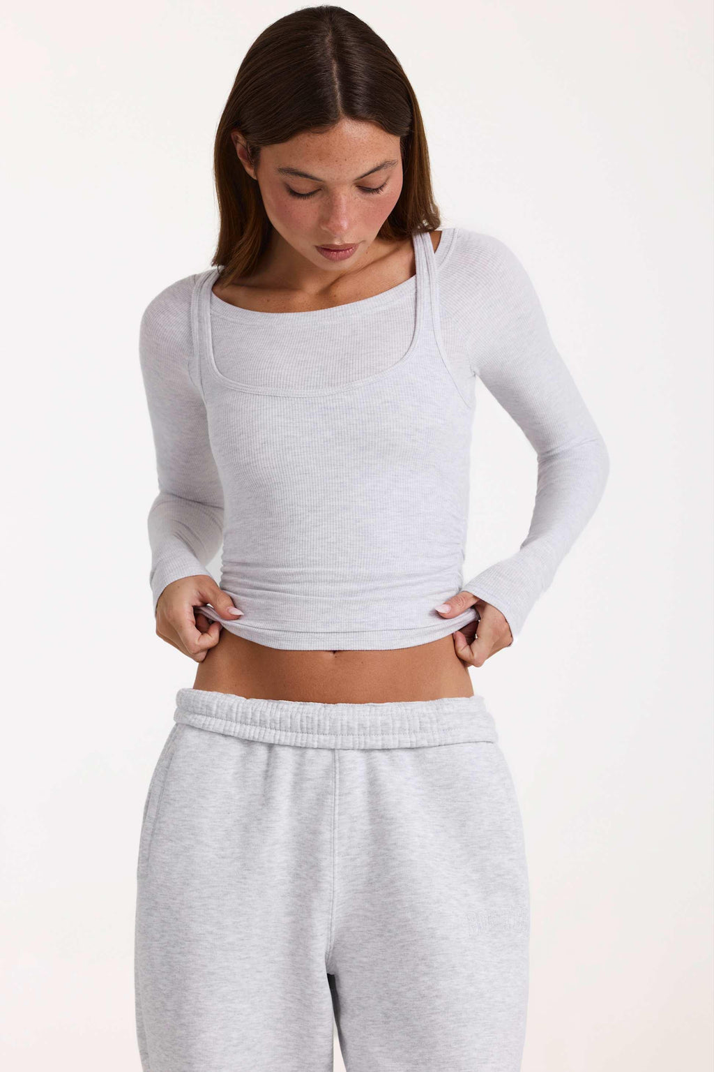 Buttercloud™ Layered Top In Grey Marl
