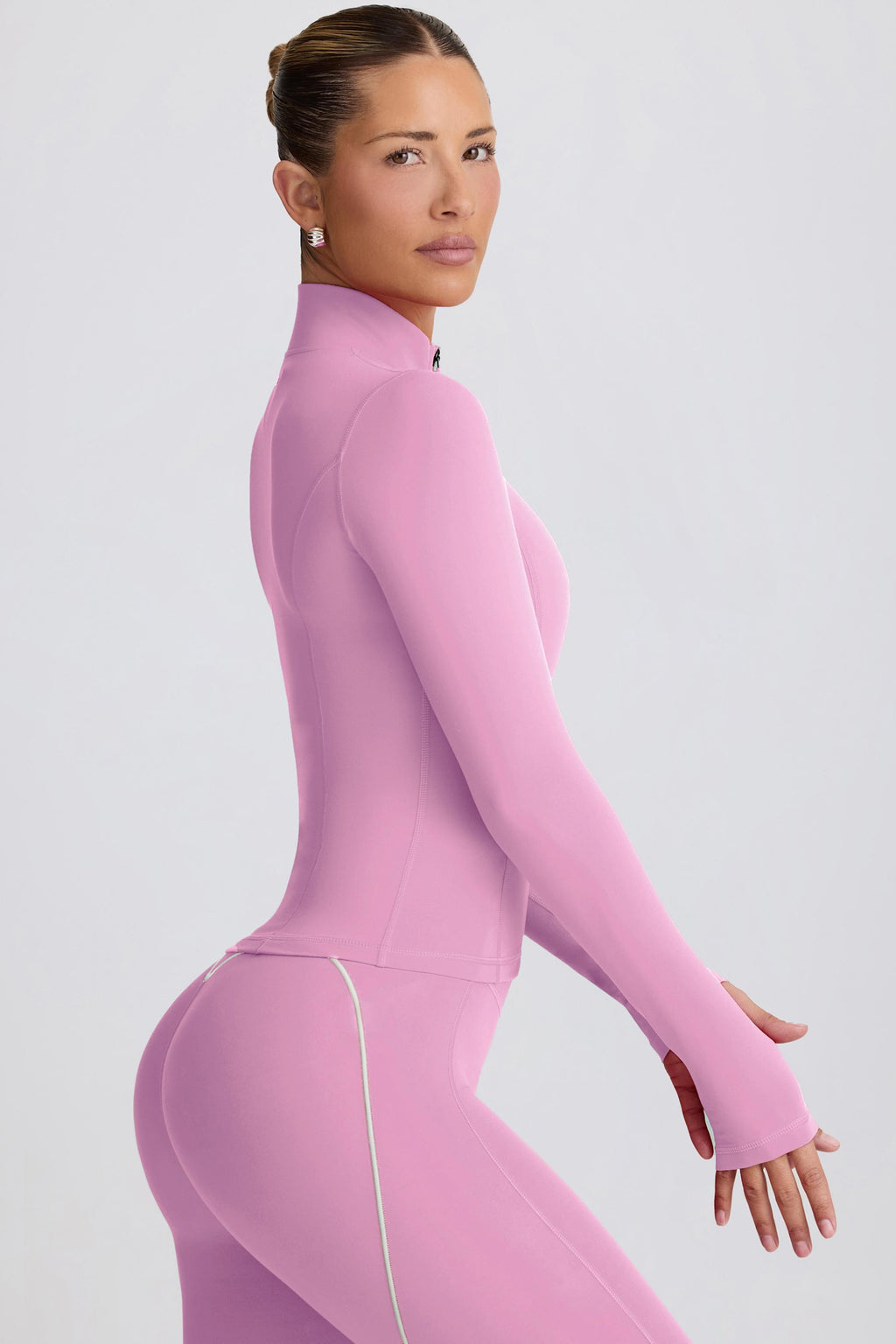 Soft Active Zip-up Jacket In Dusty Pink