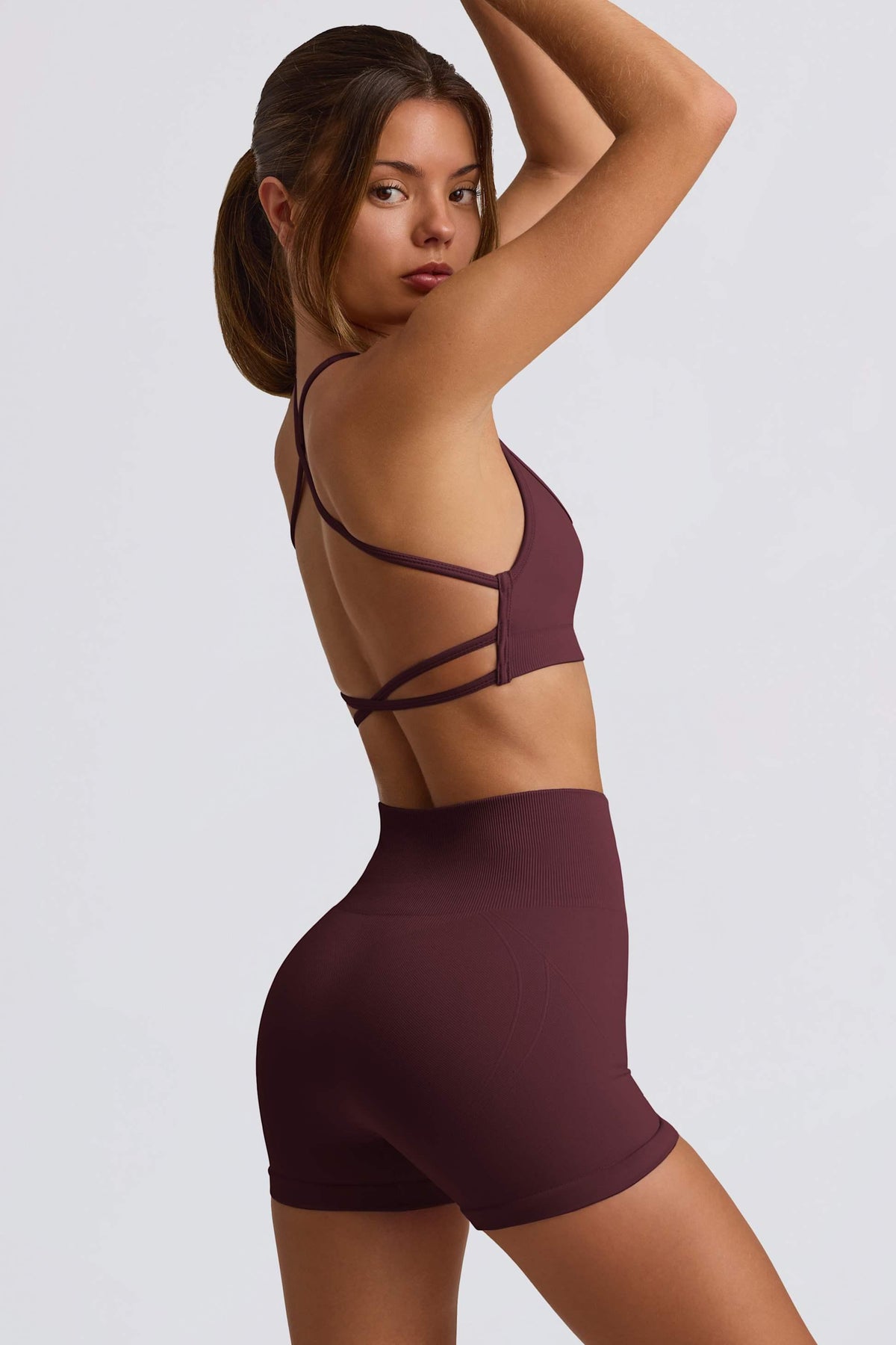 Super Sculpt Seamless Mini Shorts In Burgundy