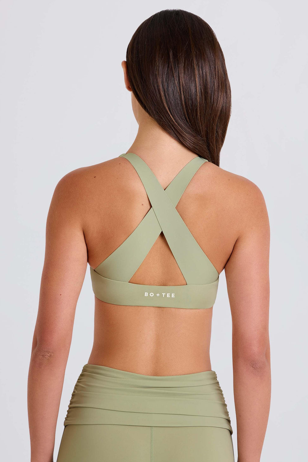 Crossback V-neck Sports Bra In Matcha