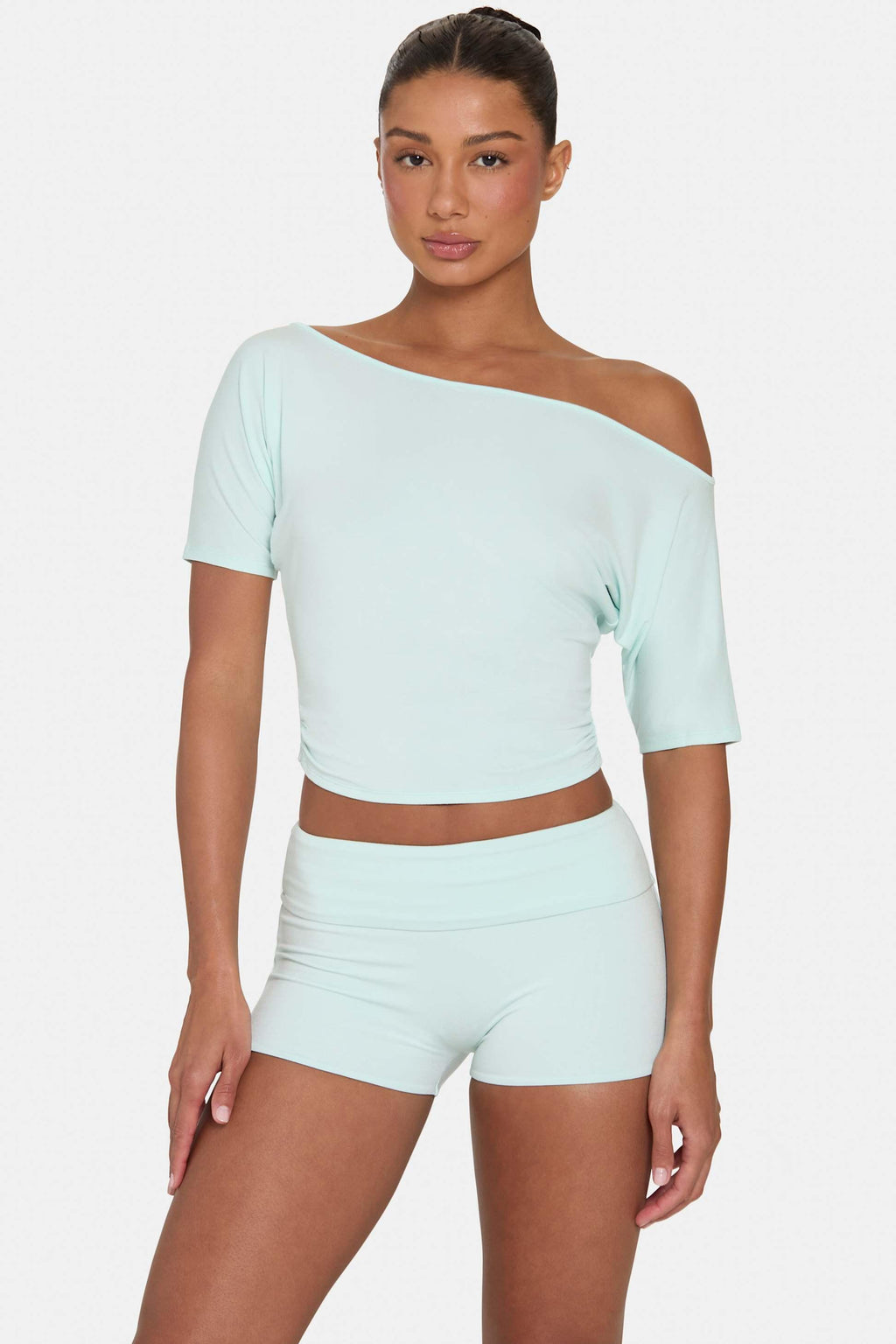 Buttercloud™ Mini Foldover Shorts In Peppermint