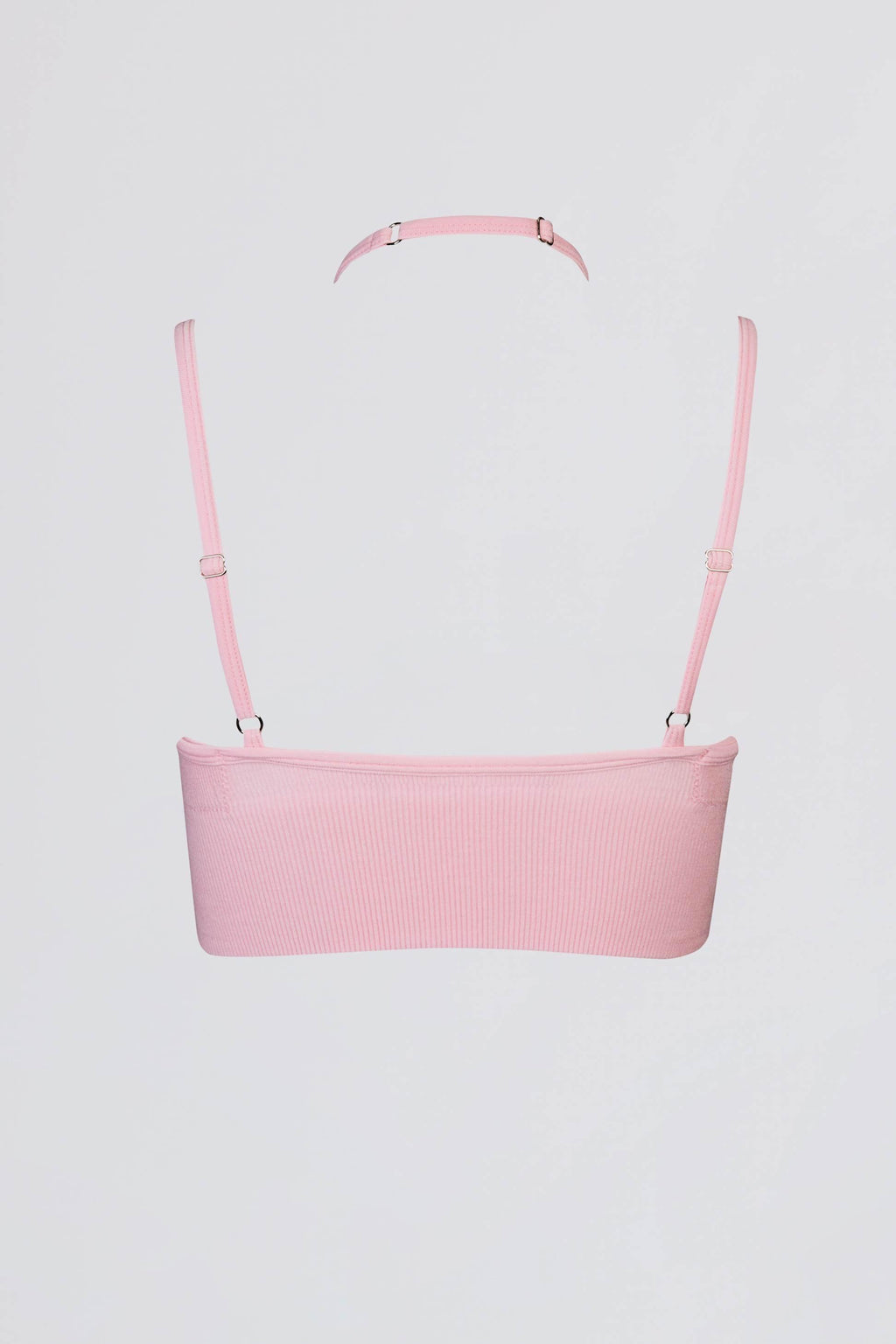 Seamless Soft Rib Crossover Sports Bra In Powder Pink